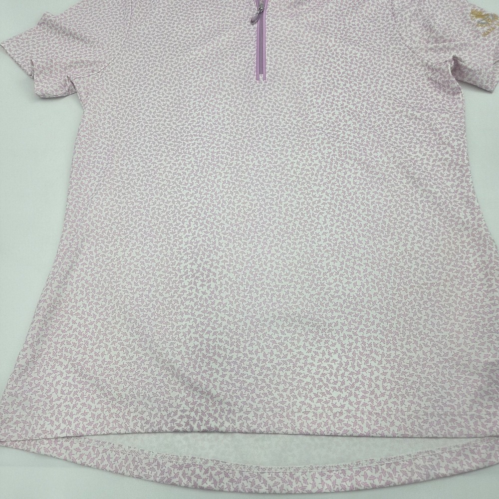 Women's Greg Norman PlayDry Short Sleeve Mock Neck Shirt Medium Napa Valley Pink - Picture 5 of 11